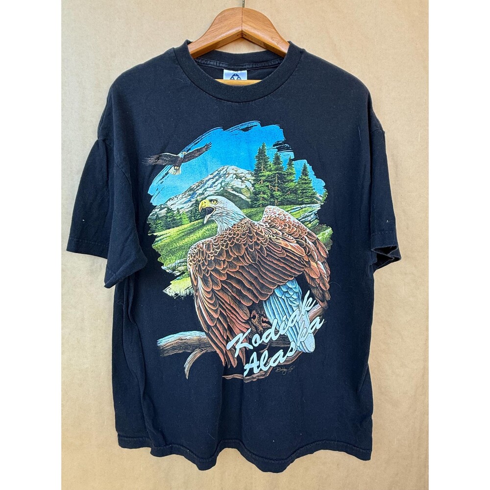 Vintage 90s Kodiak Alaska Bald Eagle T-Shirt - XL - Bobby Gs - AAA -